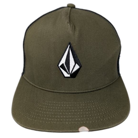 Volcom Stone Snapback Trucker Hat Green One Size Embroidered Adjustable - Picture 1 of 9